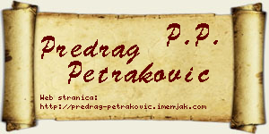 Predrag Petraković vizit kartica